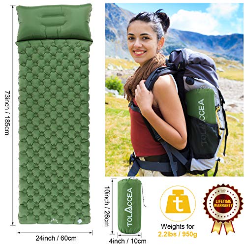 Tolaccea Dubbellaags campingmat opblaasbaar slaapkussen lichtgewicht waterdichte dubbelzijdige campingmatras voor… - Image 5