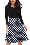 Giotto Women’s Casual Flare Floral Contrast A-Line Evening Party Midi Dress
