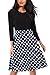 Giotto Women’s Casual Flare Floral Contrast A-Line Evening Party Midi Dress