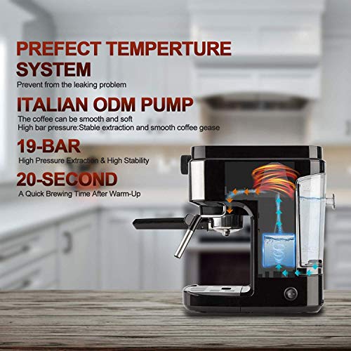 Espresso Machine 20 Bar Coffee Maker Cappuccino Machine with Power