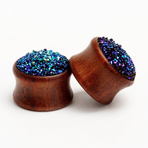 Kubooz wood ear pugs tunnel piercing body jewelry ear gauges (10mm(00G))