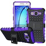 Galaxy On5 Case, OEAGO Samsung Galaxy On5 Case [Shockproof] [Impact Protection] Tough Rugged Dual Layer Protective Case with Kickstand for Samsung Galaxy On5 - Purple