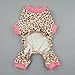Fitwarm Leopard Dog Pajamas, Fleece Dog Clothes for Small Dogs Girl with Legs, Pet Onesie, Cat Outfit, Pink, XS