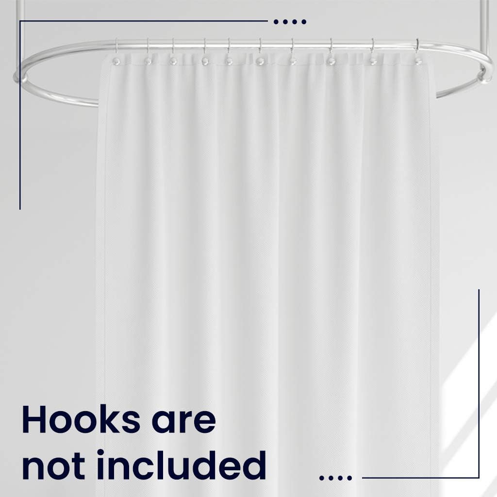 Delia Leslie Shower Curtain Liner, Magnetic Weighted Fabric, Water Mold Mildew Resistant - Image 5