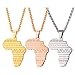 U7 Africa Map Pendant Stainless Steel/18K Gold Plated/Rose Gold Plated Chain Ethnic Symbol Pattern African Necklace Hip Hop Jewelry