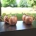 Artisan's Anvil Moscow Mule Mugs Set of 4 - Solid 16 oz Hammered Copper Barrel Mugs With Straws - Handmade Unlined Gift Set