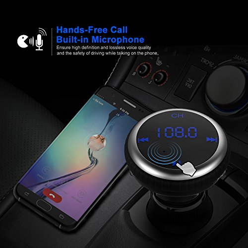 HiGoing Bluetooth FM Transmitter, Wireless Radio Receiver MP3 Player Adapter Car Kit with [Smart Car Locator], 5V 2.1A Dual USB Car Charger, Hands-free Calling for iPhone, Samsung, etc - Thumbnail 5