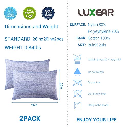LUXEAR Cooling Pillow Cases, 2 Pack ArcChill Cool Pillowcases with DoubleSide Design [Cooling