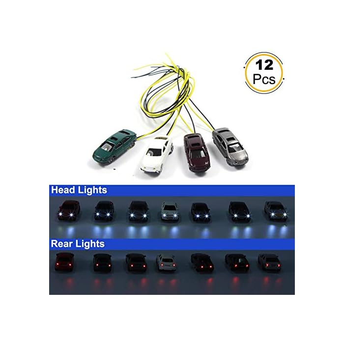 Buy Ec150 12Pcs 1150 N Scale Model Lighted Cars (Color Random) With 12V