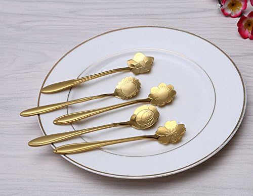 Alfto Stainless Steel Coffee Spoon, Teaspoons Set, Sugar Spoon, Ice Cream Spoons (gold)