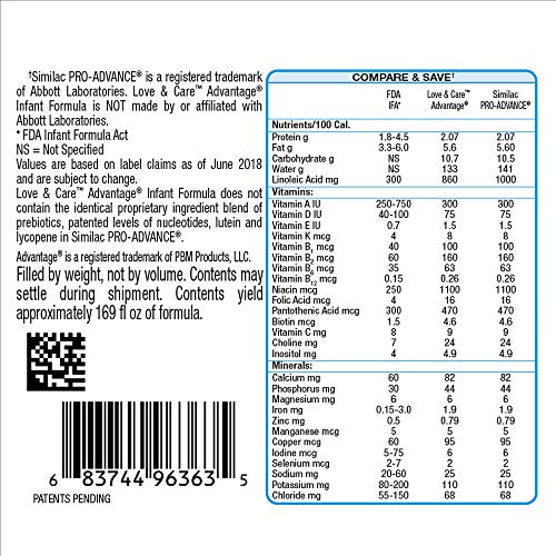Love & Care Advantage Infant Formula Milk-based Powder With Iron Non-gmo, 23.2 Ounce
