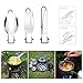 JohnCalbe 3 in 1 Portable Outdoor Travel Camping Picnic Stainless Utensil Set Foldable Knife/Fork/Spoon Kit Camping Picnic Tablewarethumb 1