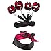 Bed Restraints Sex Bondage Couples Kit + Blindfold| BDSM Ankle Straps + Wrist Cuffs Handcuffs | Adjustable Under Mattress Adult Sex Toys Game Play | Soft Hand + Feet Restraining Fetish For Men + Women