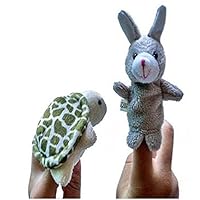 Islandse❤ 2pcs Animal Finger Puppet Plush Child Baby Early Education Toys Gift