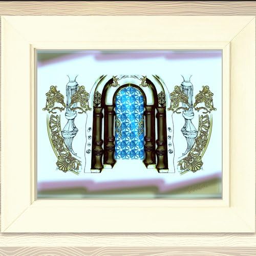 Enigmatic &amp; Intriguing, Digital, Home Decor Art; Museum Quality Fine Art Print, Paper, (Blue-Gold-Pink, Rectangular, Height-19.68 in)