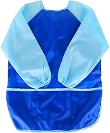 KIMMAX Kids Art Smock 3-7 Blue Waterproof Painting Apron Long Sleeves