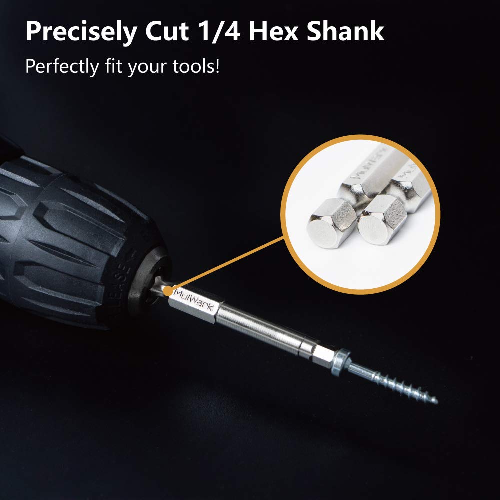 MulWark Hex Head Allen Wrench Drill Bit Set 20PC (10pc Metric & 10pc SAE), 2.3" Long 1/4" Diameter Quick Release Shank Magnetic Screwdriver Bit Set for Assembling Furniture: Industrial & Scientific
