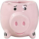 Tomotato Pig Coffee Mug, 15oz Novelty Ceramic Pig Tea Milk Cup with Handle, Cute Pink Pig Cup Animal Mug for Women Men Christmas Birthday Gifts