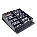 Caddy Bay Collection Carbon Fiber Pattern Large Sunglasses Case Display Storage Watch Box with 10 Slots