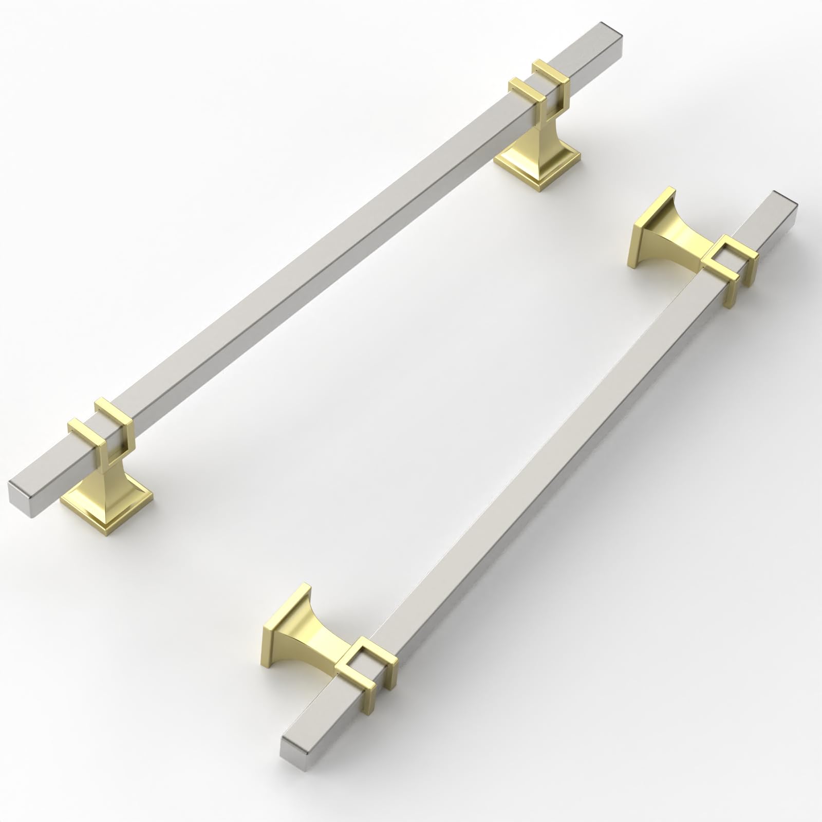 Photo 1 of FILTA 10 Inch(254mm) Hole Centers Brushed Nickel 10 Pack Cabinet Pulls,Satin Nickel and Gold Square Drawer Pulls T Bar Kitchen Cabinet Handles Cabinet Hardware for Cabinets Cupboard Drawer