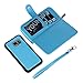 S7 Wallet Case, Magnetic Detachable S7 Wallet Purse Hynice Samsung Galaxy S7 Leather Folio Flip Slim Case with Zipper Credit Card Slots, Card Holder, Wrist Strap Wallet for Women Men(Lichi-Blue)
