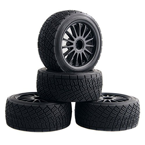 WR8 Tarmac Wheel With Tires For HPI Rally Off-Road WR8 Tyres Pack Of 4 Black
