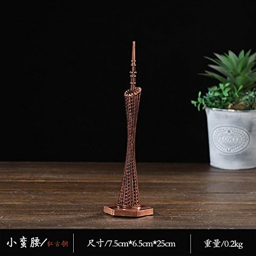 Stupid Big Ben built metal model of Shanghai Oriental Pearl Tower Guangzhou Tower ornaments small waists,Copper 25cm