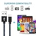 Micro USB Cable,Akaho 3Pack 6FT Long Nylon Braided High Speed 2.0 USB to Micro USB Charging Cables Android Fast Charger Cord for Samsung Galaxy S7 Edge/S6/S4,Note 5/4/3,HTC,Tablet(Black Blue)