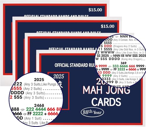 mah jong 2025 Cards Official Revision - Large Size - 4Pcs