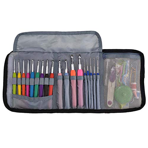 49Pcs Crochet Hooks Set, Knitting Needle Kit with Organizer Case, Soft Grip Crochets and Complete Accessories, Small Volume, Convenient to Carry - Thumbnail 6
