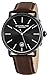 Stuhrling Original Mens Leather Watch Black Watch - Mens Dress Watches Swiss Quartz Analog Date Wrist Watch for Men - Stainless Steel Mens Designer Watch Dress Watches for Men