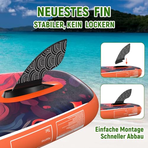 H2OSUP Stand Up Paddling Board, 15 cm Thick Inflatable SUP Board, with Backpack, Durable Paddle Board Accessories