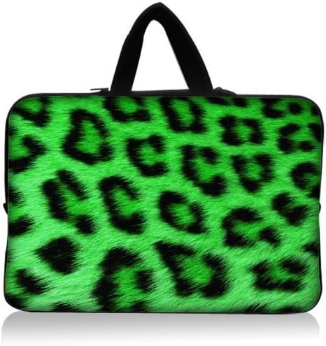 11.1"11.6"12"12.1"12.4"12.5"12.6" Inch Neoprene Rainproof Laptop Bag Sleeve Case with Hiden Handles Laptop Computer Briefcases for Macbook Air 11.6" or Most 12"12.1"12.4"12.6" Laptops Computers-leopard Green