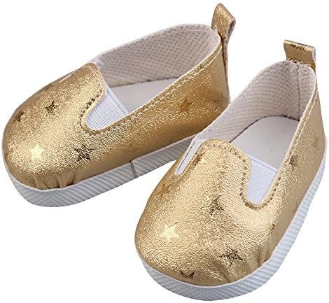 Jieson Doll Shoes Glitter Star Dress Shoes 18 Inch American Doll Gift Your Baby