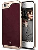 iPhone SE Case, Caseology [Envoy Series] [GENUINE LEATHER] [Leather Cherry Oak] Leather Bound Bumper Cover for Apple iPhone SE (2016) & iPhone 5S / 5 (2013) - Leather Cherry Oak