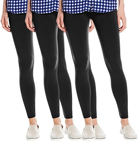 Fashion Printed Women's Super Soft Fleece Lined Leggings, One Size - Pack Of 3 - Blacks