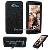 SKY 5.0W Premium Rugged Tough Hybrid Armor Heavy Duty Kickstand Case (HVD Black)
