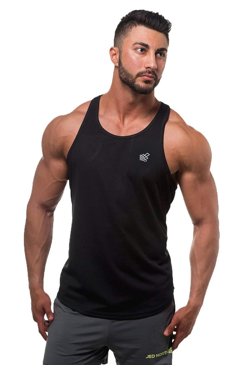 Jed North Men's DRI-FIT Microfiber Bodybuilding Stringer Tank Top Weight-Training Y-Back Racerback