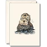 Earth Sky + Water - Sea Otter Notecard Set II - 8 Blank Cards with Envelopes