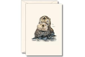 Earth Sky + Water - Sea Otter Notecard Set II - 8 Blank Cards with Envelopes