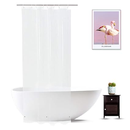Amazon Com Wellcolor Stall Shower Curtain Liner 48 X 72 Inch Eva