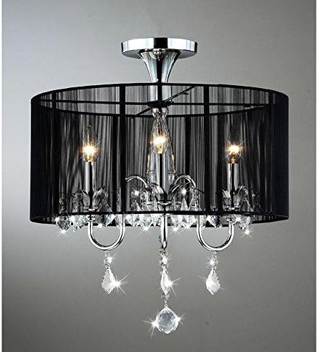 Crafted From Metal In A Gleaming Chrome Finish - 3 Light Drum Chandelier