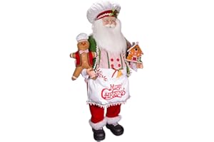 Kurt S. Adler 40-Inch Christmas Chef Santa with Gingerbread