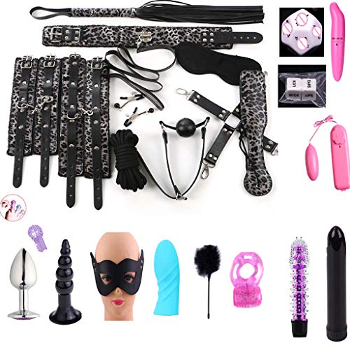 Mwergkou Couples Game Sxx Toys 23pcs Leather Set, Adult Sxx Toy for Couples Kit, Six Toy for Men Women