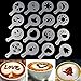 Trusted Buddy Coffee Art Pen with 16 pcs Cappuccino Templates and Stainless Steel Mesh Shaker with Lid