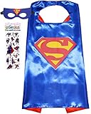 Superhero Costume and Dress up for Kids - Satin Cape and Felt Mask (aSuperman)