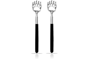 SQULIGT 2PCS Back Scratchers, Bear Claw Back Scratcher Extendable Metal Retractable Telescopic Handle