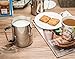 LIANYU Frothing Pitcher, Stainless Steel 12 oz Milk Steaming Coffee Creamer Pitcher, Attached Mini Tea Coffee Spoons
