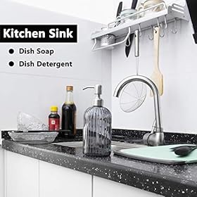 Easy-Tang Soap Dispenser 18 Oz Clear Glass Soap Dispensers with Rust Proof Stainless Steel Pump, Vertical Stripe Design… 51jGdBG%2BywL