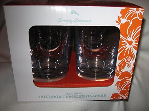 Tommy Bahama Set of 4 Clear Acrylic 